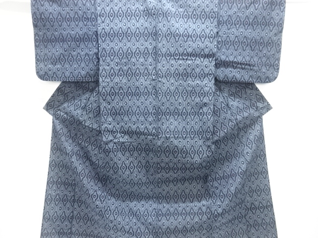 JAPANESE KIMONO / ANTIQUE HITOE KIMONO / COTTON / KUSUMR KASURI / ABSTRACT PATTERN